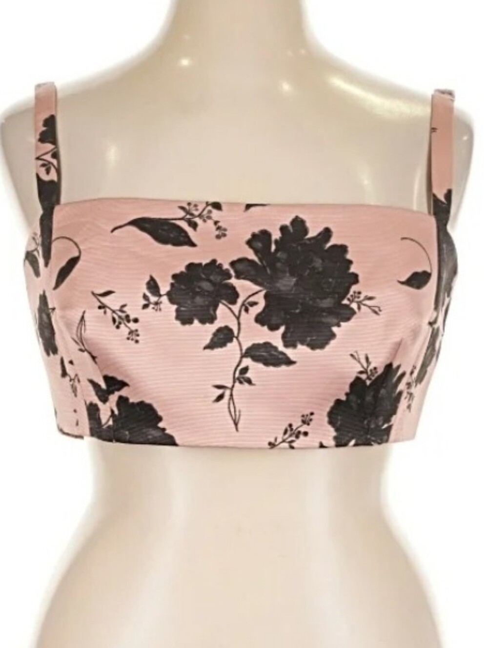 NWT Emilia Wickstead's 'Fabiola' Floral Pink/Black Crop Top (UK 18/US 14)